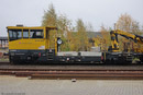 01.11.2018: In Neumünster pausiert das Robel  Gleisarbeitsfahrzeug BAMOWAG 54.22 mit der NVR.-Nr. 97 17 56 025 17-9 der Bahnbaugruppe.